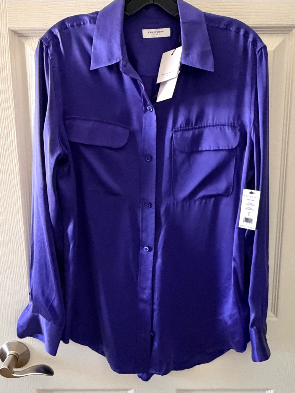 Equipment Signature Silk Blouse Royal Blue